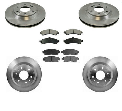 Frt & Rr Rotors & Ceramic Pads With Base 113 Inch W/B Fits 2002-2005 GMC Envoy