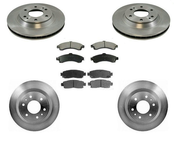 Rotores delanteros y traseros y almohadillas de cerámica con base de 113 pulgadas W/B para GMC Envoy 2002-2005
