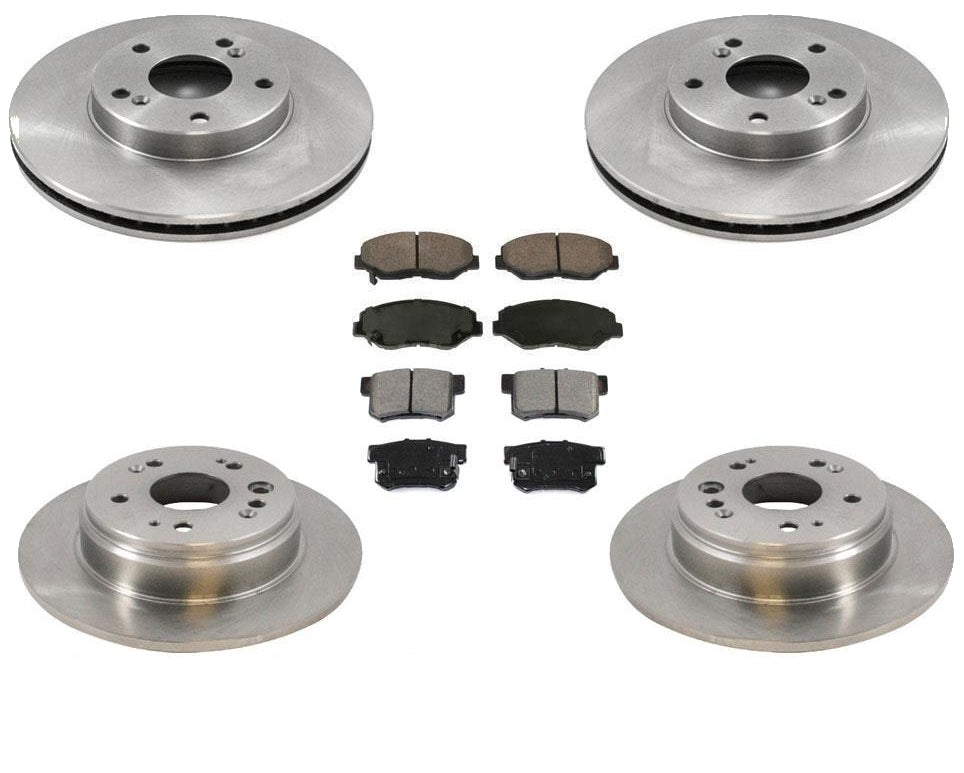 Front & Rear Disc Brake Rotors & Ceramic Pads Fits Honda CRV 2002-2004
