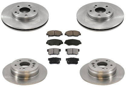 Front & Rear Disc Brake Rotors & Ceramic Pads Fits Honda CRV 2002-2004