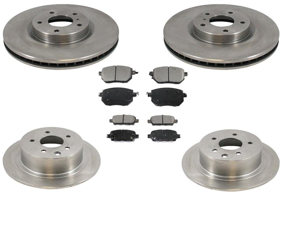 Front and Rear Disc Brake Rotors with Brake Pads for Nissan Maxima 05-08