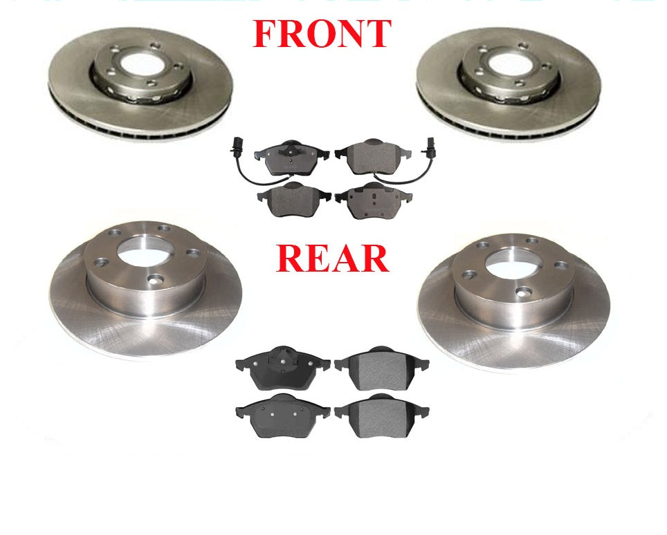 Front Rear Brake Rotors and brake pads for 96-98 Audi A4 Quattro AWD