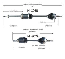 (2) 100% New Torque Tested CV Drive Axle Shafts for Nissan Maxima 89-94 SOHC