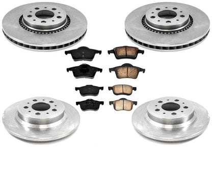 Front 305MM Rotors Rear Rotors & Ceramic Pads For Volvo S80 1999 2000 2001 2005