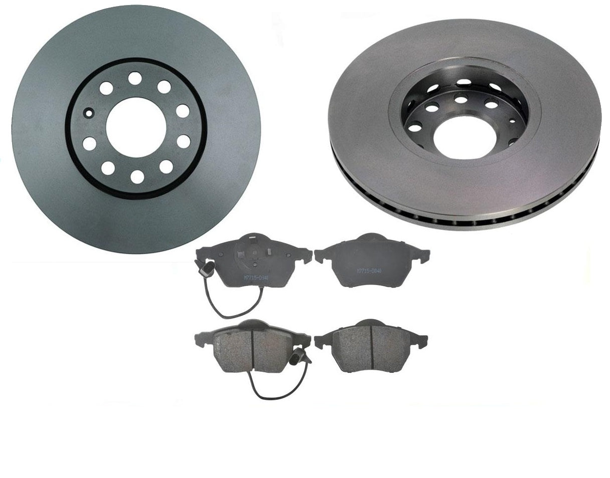 Rotores delanteros de 288 mm y pastillas de freno para Volkswagen Passat con tracción delantera 00-05