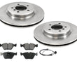 For 2001-2005 BMW 330i 330Xi BMW (2) Front Brake Rotors & Pads Sensor