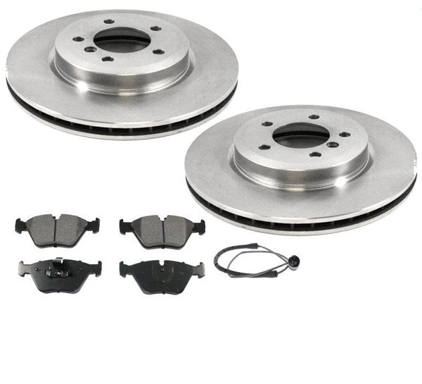 For 2001-2005 BMW 330i 330Xi BMW (2) Front Brake Rotors & Pads Sensor