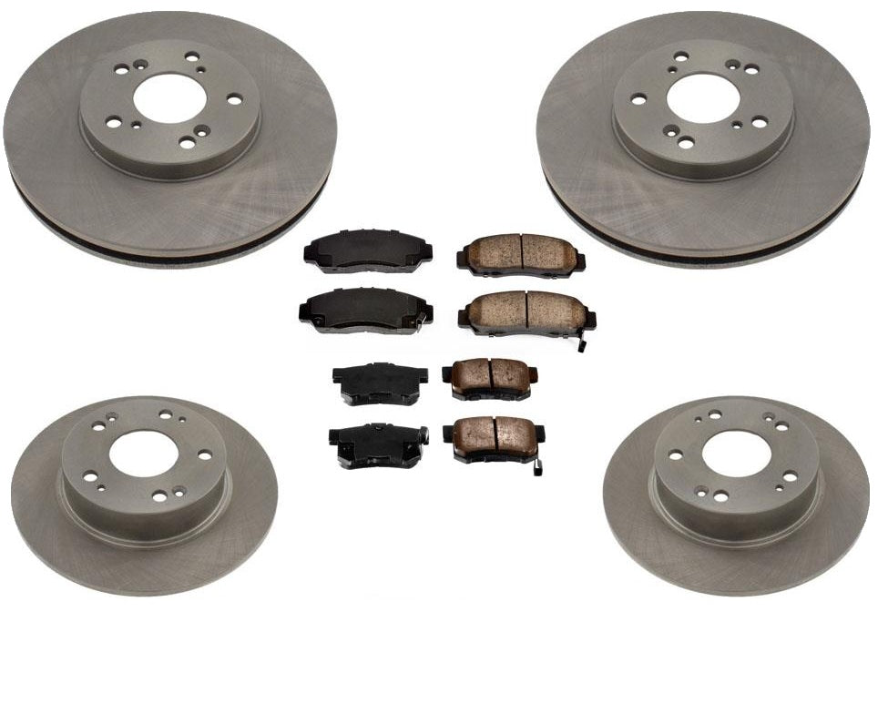 Front Rear Disc Brake Rotors Ceramic Brake Pad 6pc for Acura TSX 04-08