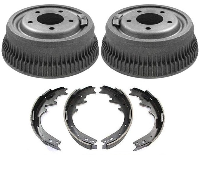 Se adapta a 85-97 B150 B1500 Dodge Van 100% 5lug nuevos tambores y zapatas de freno 3 piezas
