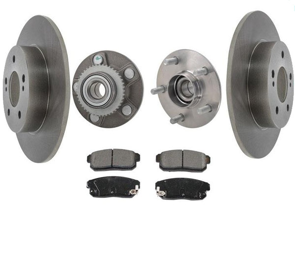 100% New Rear Wheel Hub Bearing Disc Rotors Ceramic Pads for Nissan Maxima 02-03