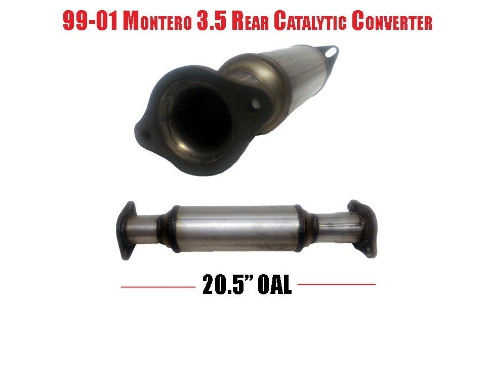 99-01 Montero 3.5 Convertidor Catalítico Trasero 20.5 OAL Davico 18106 Debe Medir