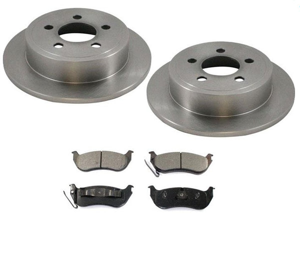 For 2003-2007 Jeep Liberty Rear Disc Brake Rotors Ceramic Pads 100% New