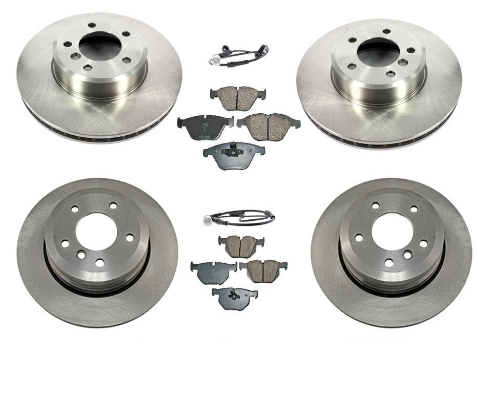 Rotores de freno de disco delantero y trasero con sensores de pastillas de cerámica para BMW 06-07 530Xi