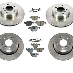 Front & Rear Disc Brake Rotors With Ceramic Pads sensors For BMW 06-07 530Xi