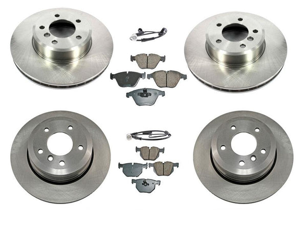 Front & Rear Disc Brake Rotors With Ceramic Pads sensors For BMW 06-07 530Xi