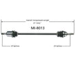 Nuevo eje delantero Cv eje lateral izquierdo para Summit Talon Eclipse Galant Colt Laser 