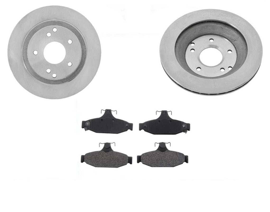 (2) Rear Brake Rotors With Dash4 Ceramic Brake Pads for a 1988-1995 Corvette