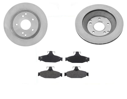 (2) Rear Brake Rotors With Dash4 Ceramic Brake Pads for a 1988-1995 Corvette