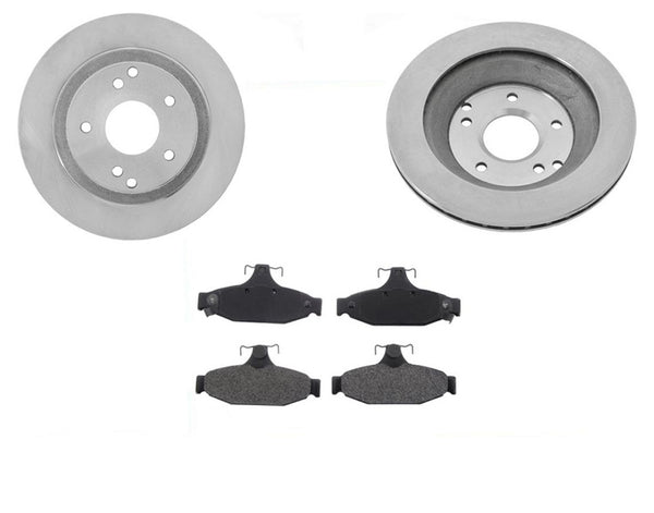 (2) Rear Brake Rotors With Dash4 Ceramic Brake Pads for a 1988-1995 Corvette
