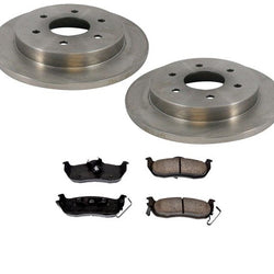 Rotores de freno trasero con pastillas de cerámica para Infiniti QX56 04-10 y Nissan Titan 04-15