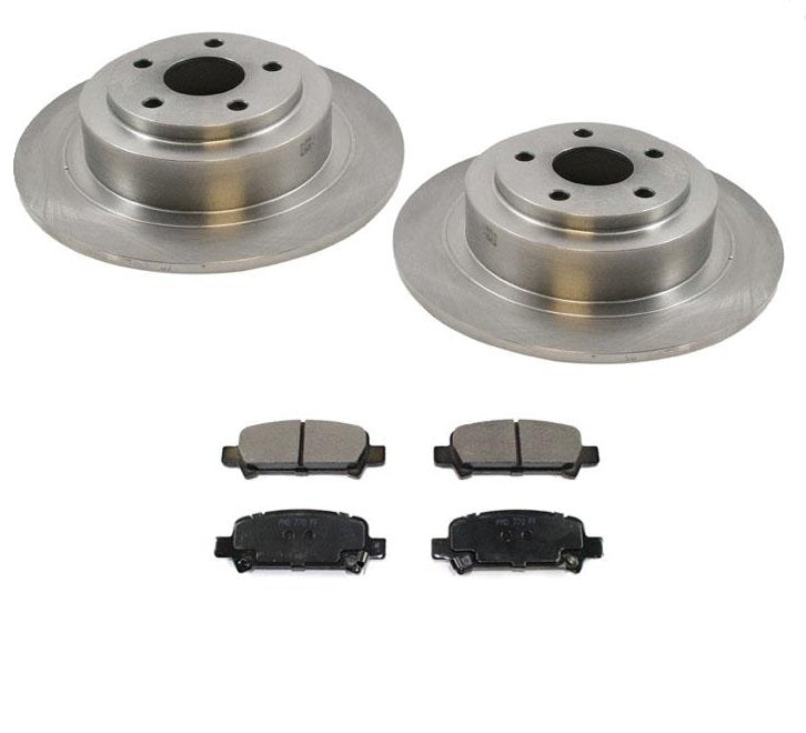 Rotores de freno de disco traseros 31273 y pastillas de freno de cerámica para Subaru Outback 00-04
