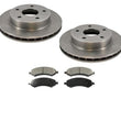 For 06-09 Raider 05-11 Dakota 100% New (2) Front Disc Brake Rotor & Ceramic Pads