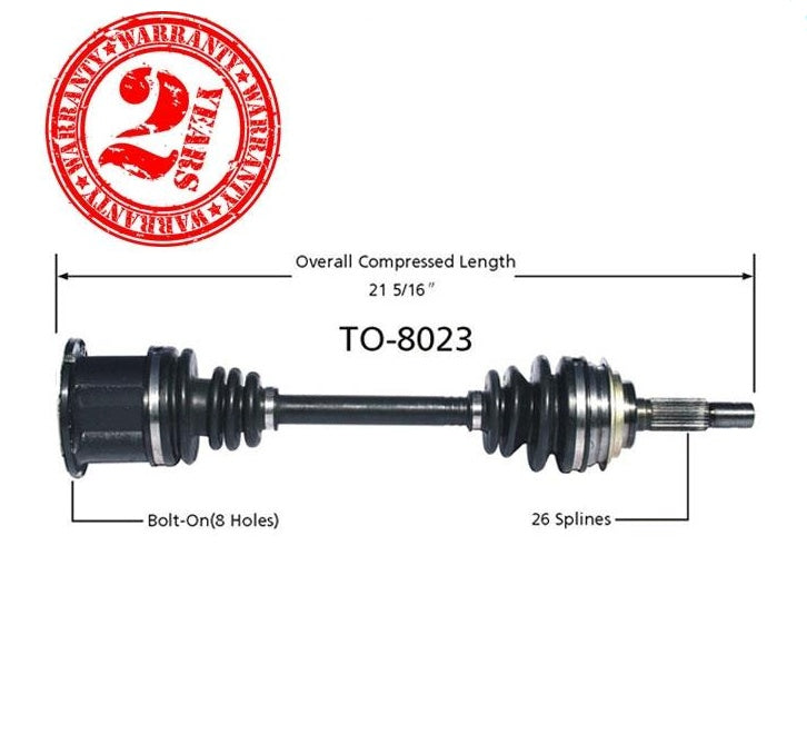 CAMRY 1983-1991 CELICA 1986-1989 Eje delantero izquierdo o derecho CV