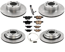 Sensores de pastillas de freno de rotores delanteros y traseros para BMW 528i 97-00