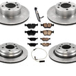 Front & Rear Rotors Brake Pads Sensors for BMW 528i 97-00