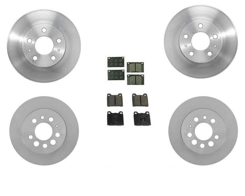 Front & Rear Rotors & Pads Kit For 88-93 Volvo 240 Must Have Vented Rotors CHECK