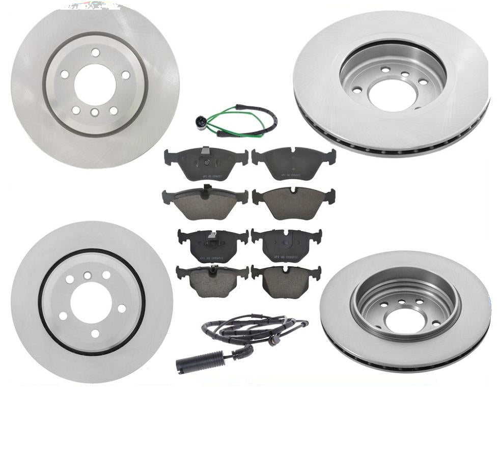 Para BMW 330Xi 2001-2005, rotores delanteros y traseros y almohadillas de cerámica con sensores de desgaste.