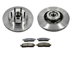 04-08 Fits Ford F150 2 Wheel Drive Front Hub Bearing Brake Rotors & Brake Pads