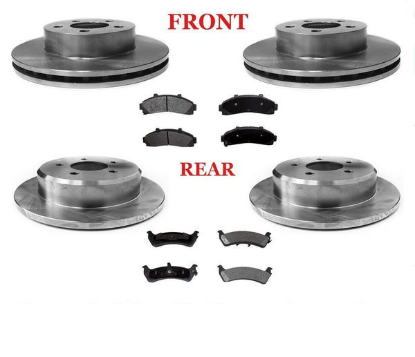Rotores de freno y pastillas de freno de cerámica para un Ford Explorer de 4 puertas y tracción en las 4 ruedas 95-01