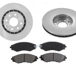 1999-2002 Daewoo Lanos Front Brake Rotor Rotors & Pads To CHASSIS 447433 TEVES