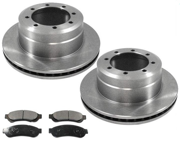Se adapta a pastillas de rotores de disco de freno trasero Ford Super Duty F350 de rueda trasera doble 05-10