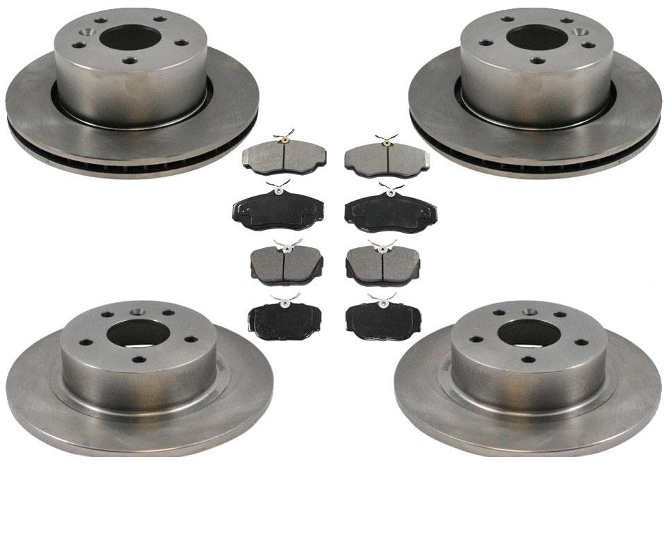 For 2000-2004 Rover Discovery F & R Brake Rotors and Premium Ceramic Brake Pads