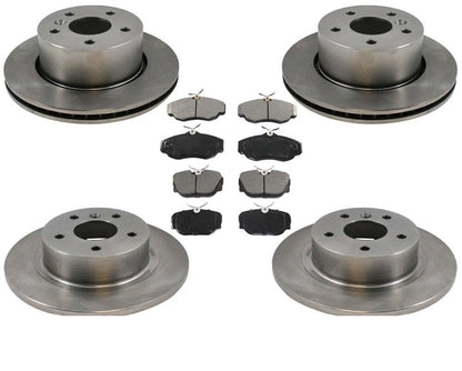 For 2000-2004 Rover Discovery F & R Brake Rotors and Premium Ceramic Brake Pads