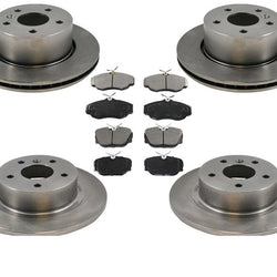 For 2000-2004 Rover Discovery F & R Brake Rotors and Premium Ceramic Brake Pads
