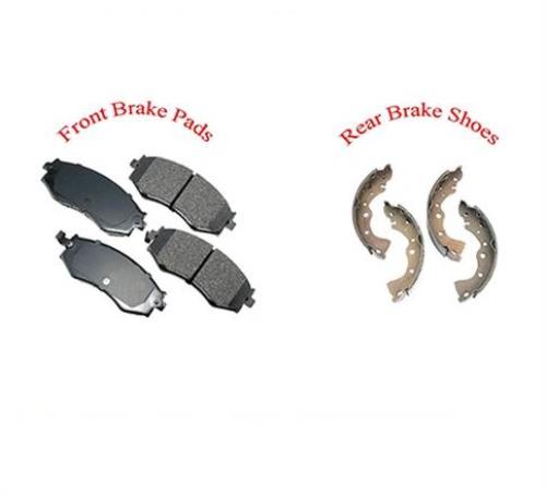 Front Ceramic Pads & Rr Brake Shoes For Nissan Sentra 1.8L 2003 2004 2005 2006