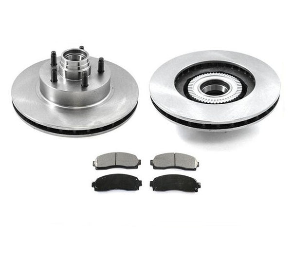 For 03-11 Ford Ranger Rear Wheel Drive 4W ABS Front Brake Rotors & Ceramic Pads