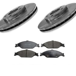 Front Brake Disc Rotors & Ceramic Brake Pads for a Ford Mustang 1999-2004