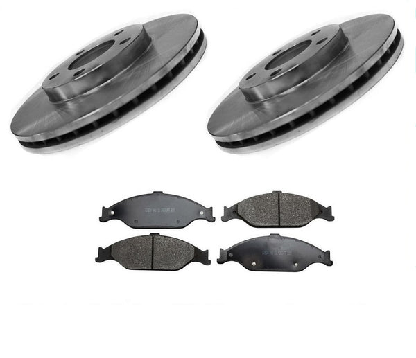 Front Brake Disc Rotors & Ceramic Brake Pads for a Ford Mustang 1999-2004