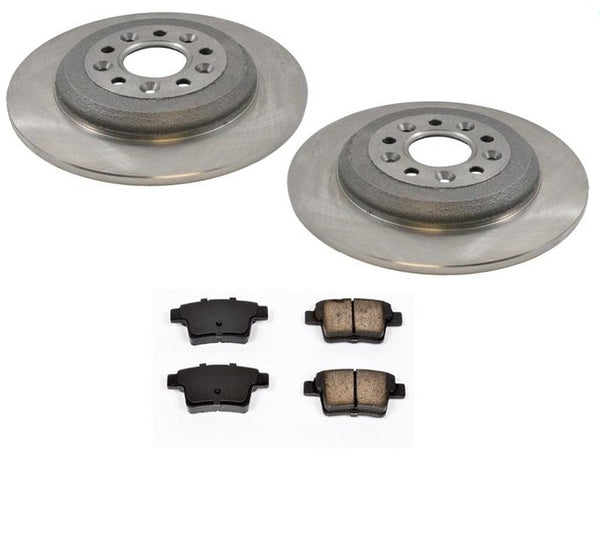 2 Rear Brake Rotors & Ceramic Brake Pads for 05-07 Ford Five Hundred, Freestyle