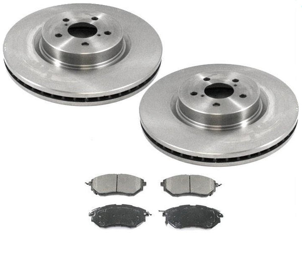 Rotores de freno delantero y pastillas de cerámica para Subaru Outback H6 3.6L 2010-2014