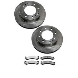 (2) Rotor de freno de disco 55056 de 8 pernos con pastillas de cerámica extra resistentes CFD784 