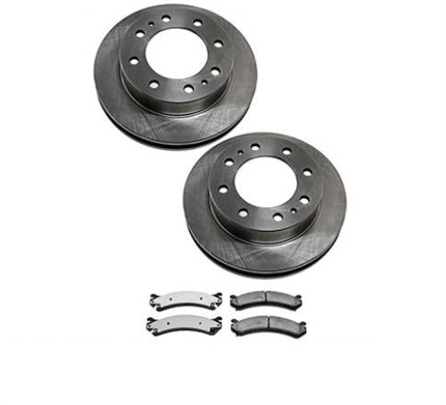 (2) Rotor de freno de disco 55056 de 8 pernos con pastillas de cerámica extra resistentes CFD784 