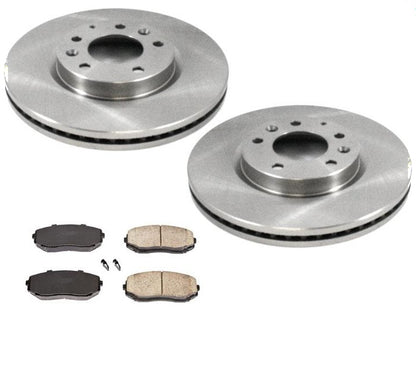 Front Disc Brake Rotors & Ceramic Brake Pads All for Mazda CX7 07-12