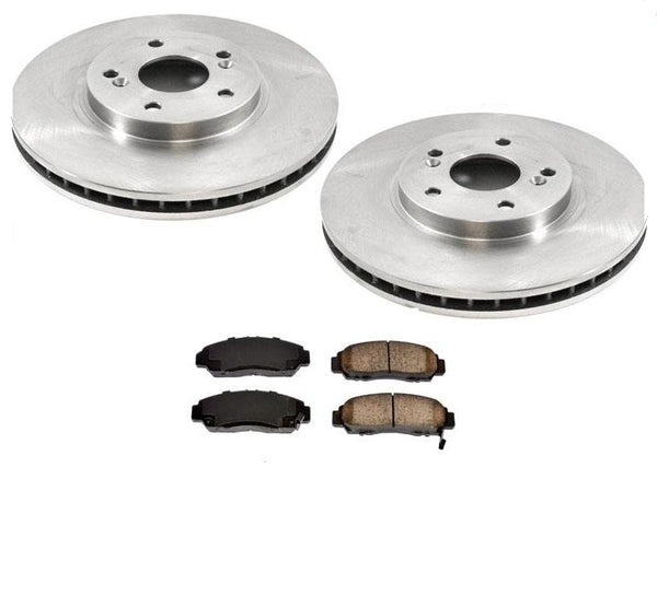 Front Rotors & Pads No Brembo for Acura 3.2TL Automatic Transmission 2004-2008