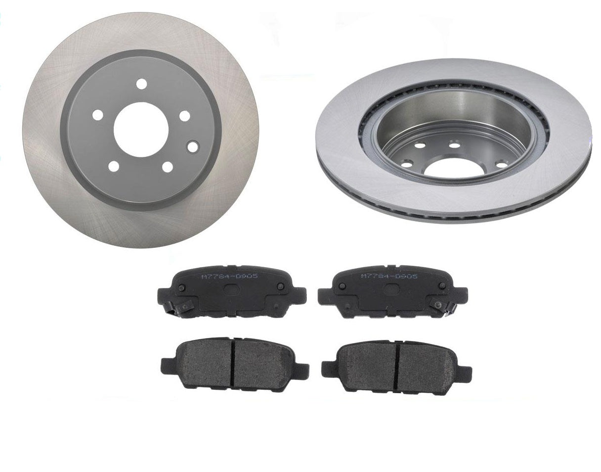 Set of (2) Rear Disc Brake Rotor & Ceramic Pads M45 G35 M35 EX35 350z Maxima G37