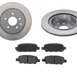 Juego de (2) rotores de freno de disco trasero y pastillas de cerámica M45 G35 M35 EX35 350z Maxima G37